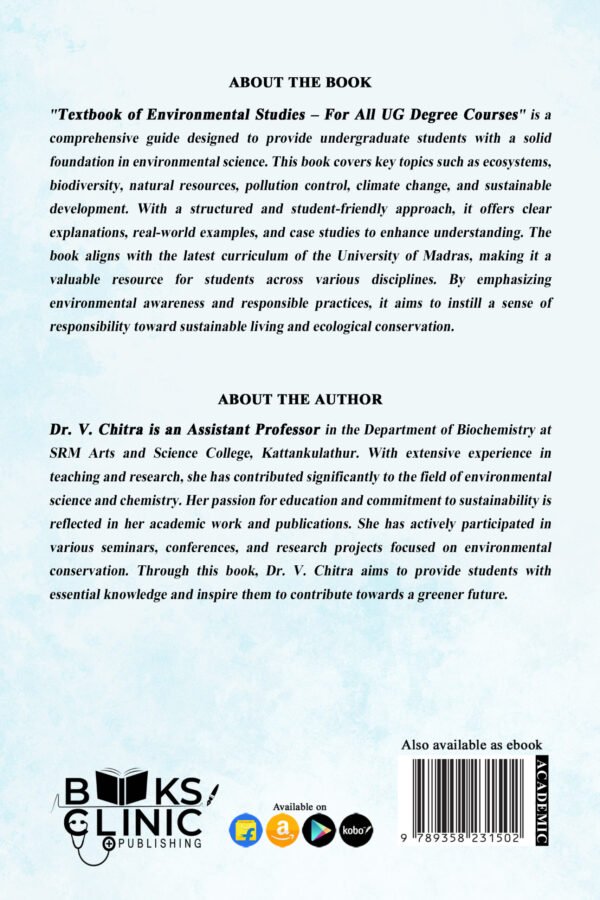 Textbook of Environmental Studies : For all UG Degree Courses by Dr. V. Chitra - Image 2